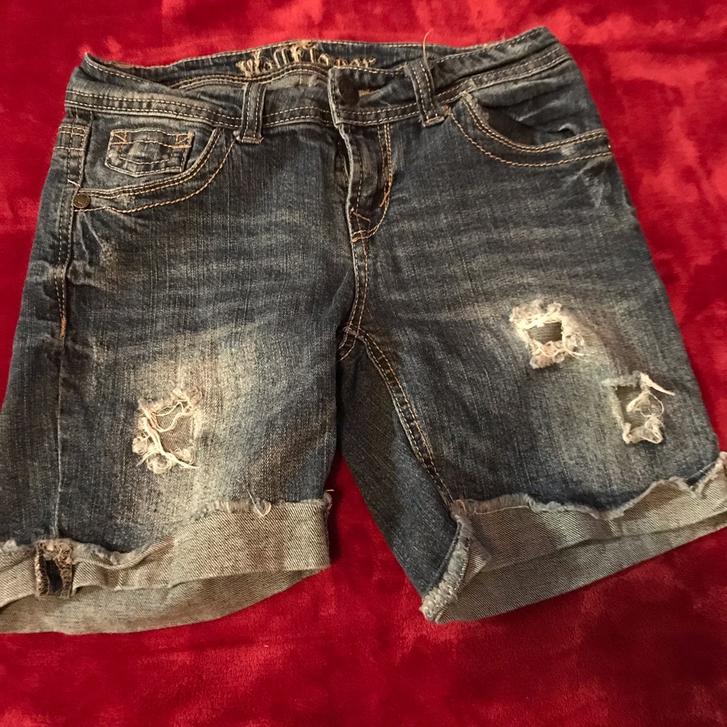 Wallflower Denim Shorts Distressed Look